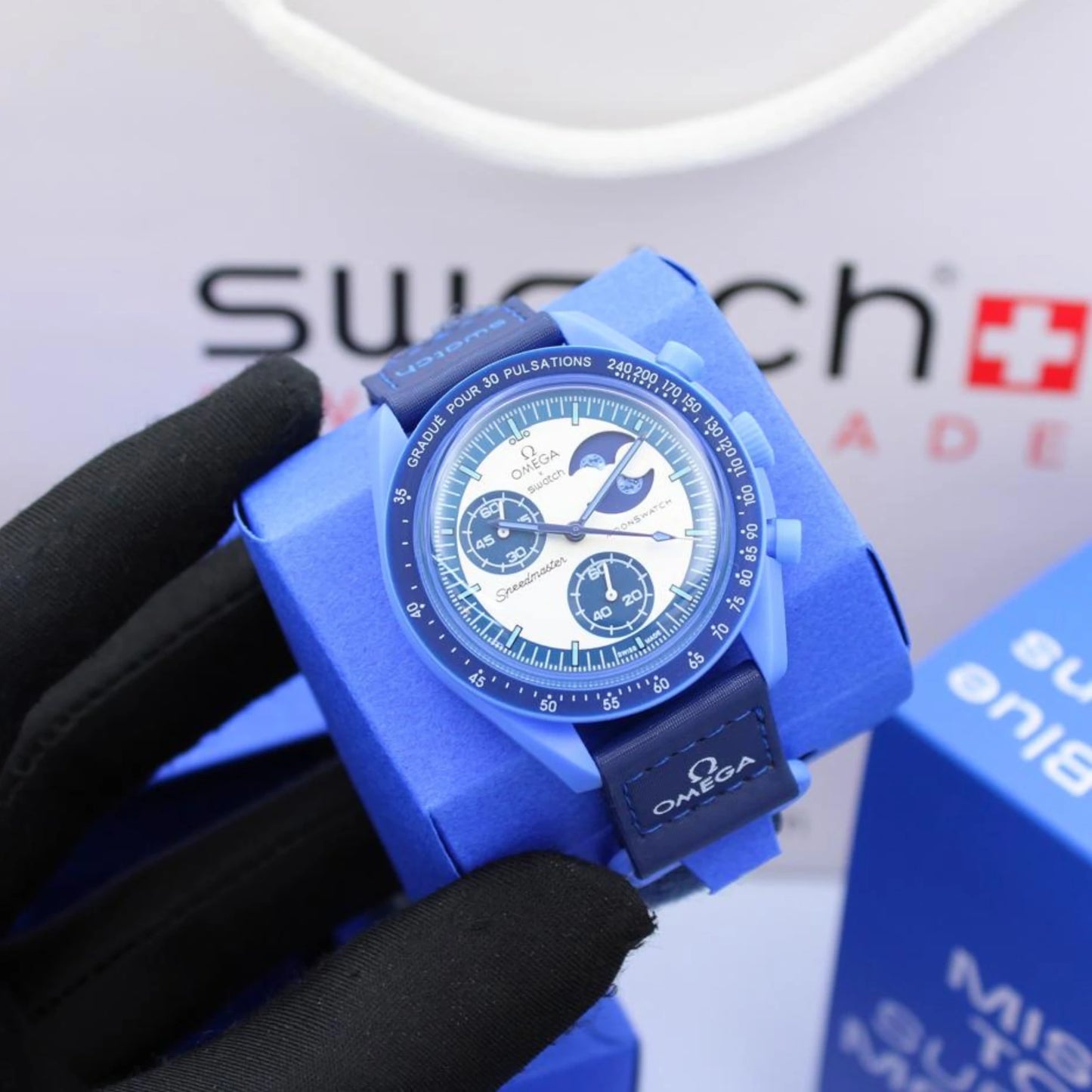 Omega Swatch Mission to the Super Blue Moon Phase