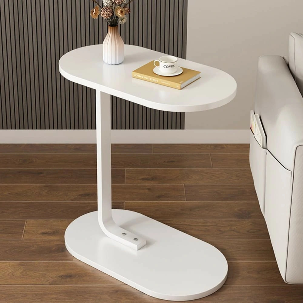 Multi-Purpose Sofa Side Table – Wood Finish with White Frame