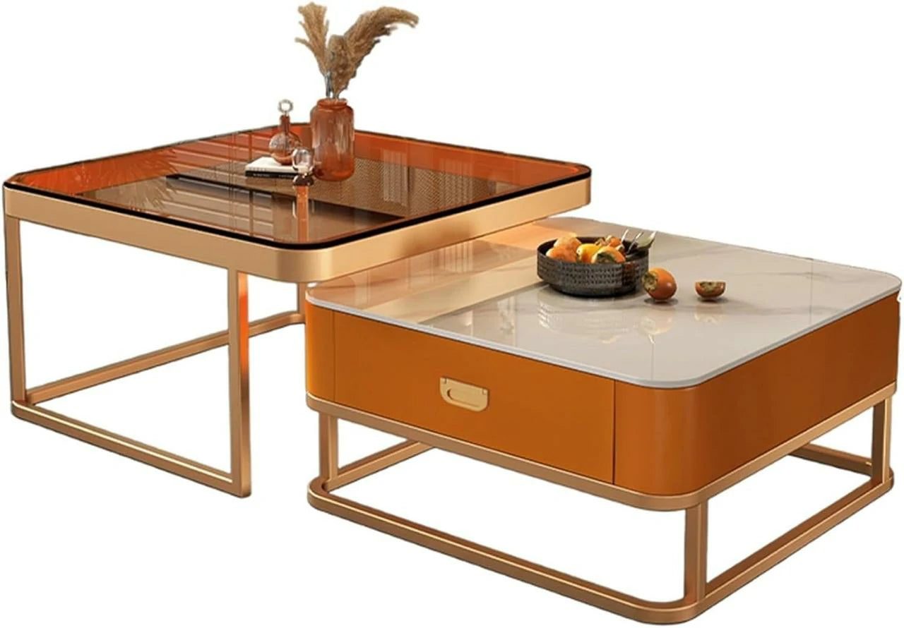 Modern 2-Piece Center Table Set – Elegant Dual-Tone Design