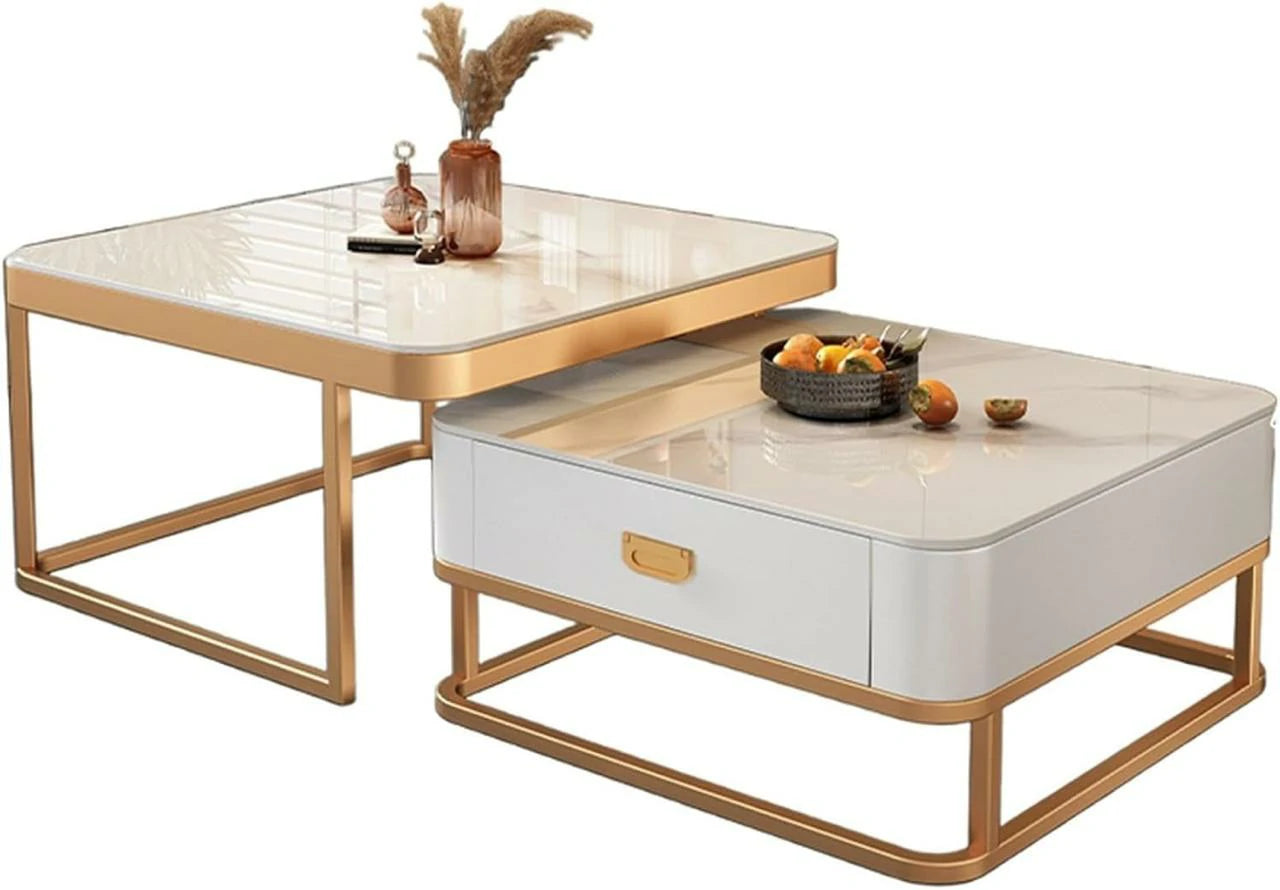 Modern 2-Piece Center Table Set – Elegant Dual-Tone Design