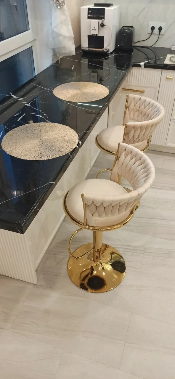 1-Piece Golden Bar Chair Elegant & Adjustable – Ideal for Home, Café & Salon