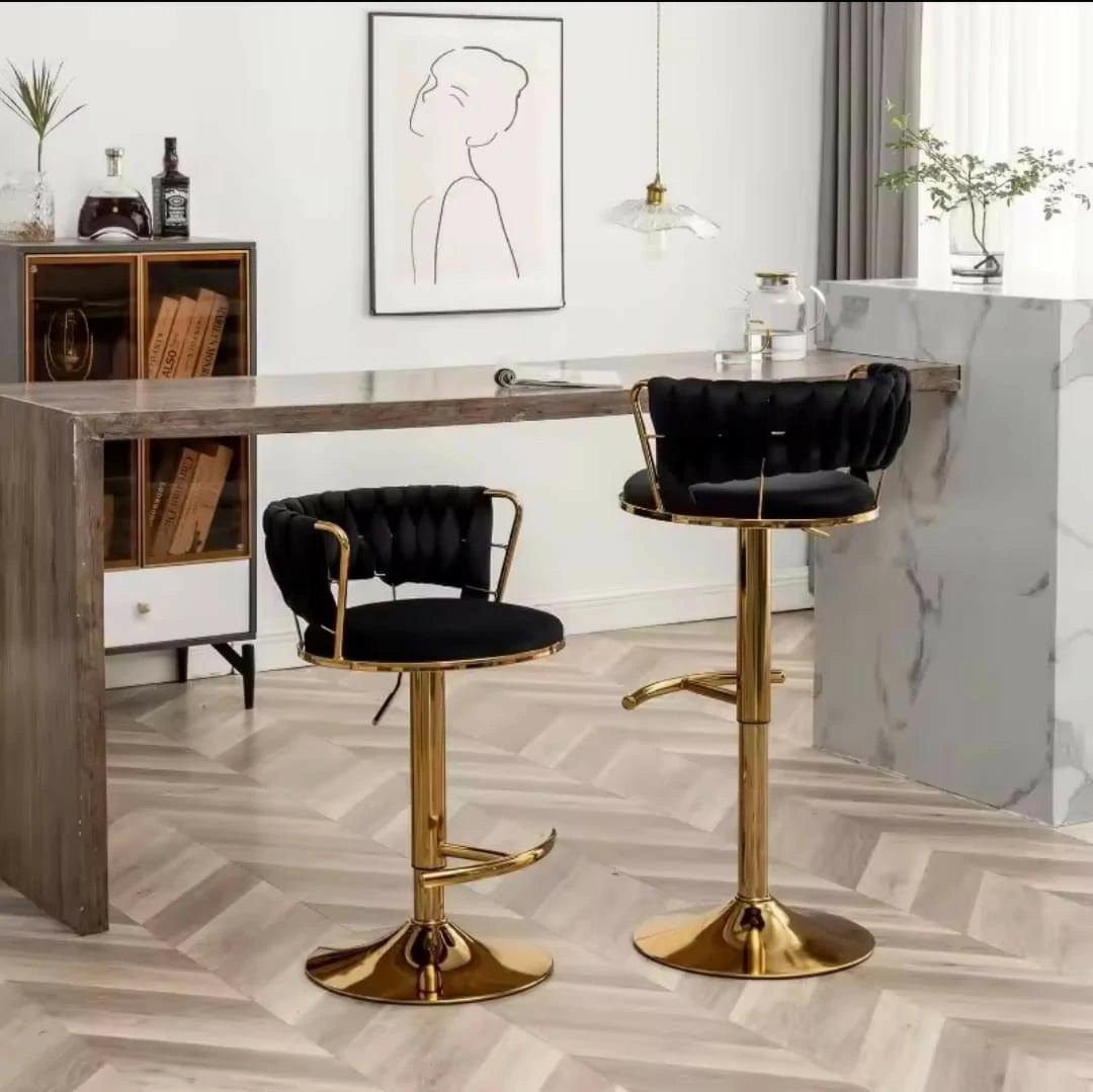 1-Piece Golden Bar Chair Elegant & Adjustable – Ideal for Home, Café & Salon