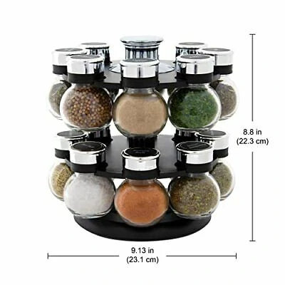 360° Rotating Spice Rack – 16 Jar Organizer for Kitchen Herbs & Spices