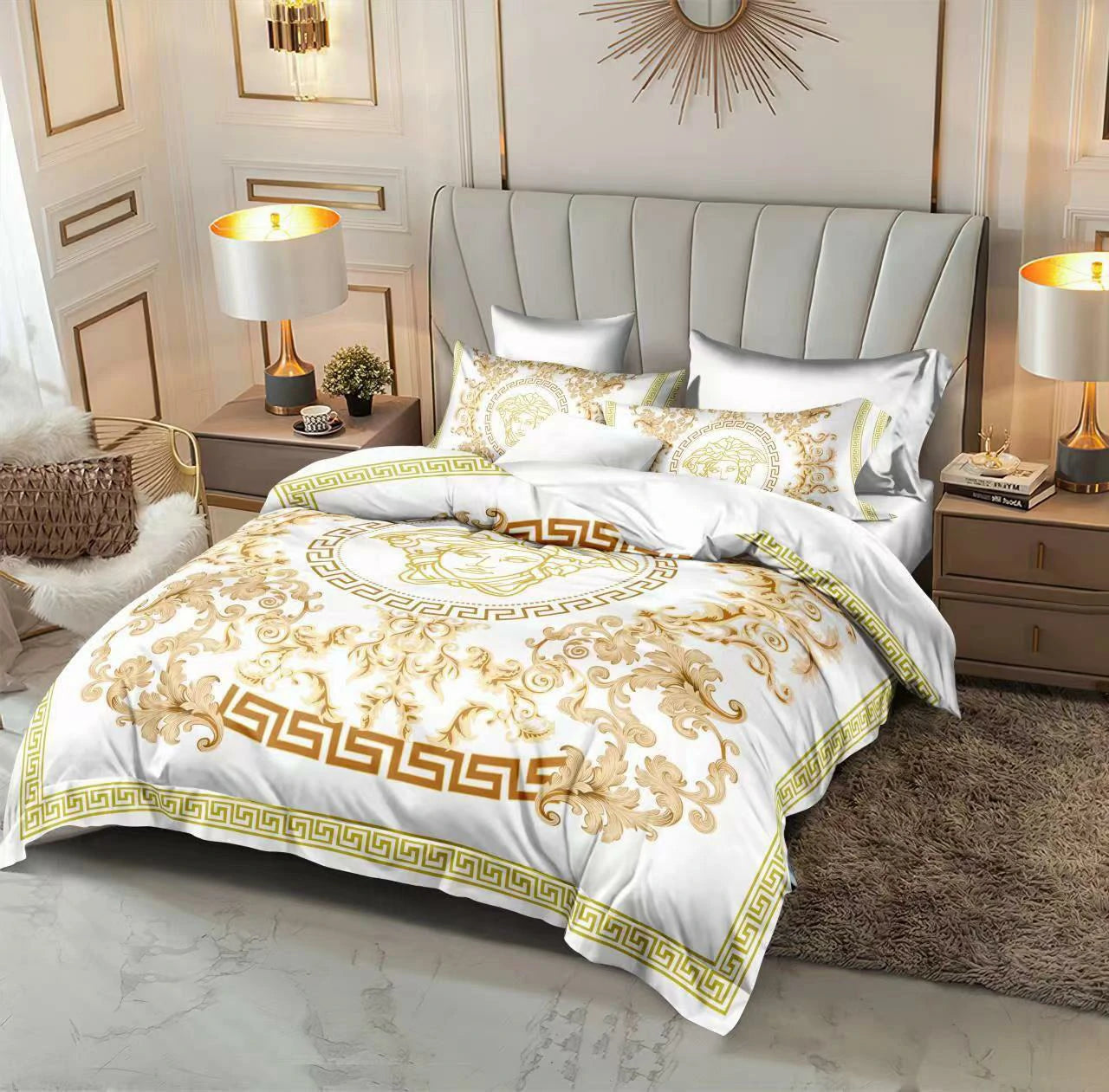 Master Quality 6-Piece King Size Comforter Set – Monochrome Pattern