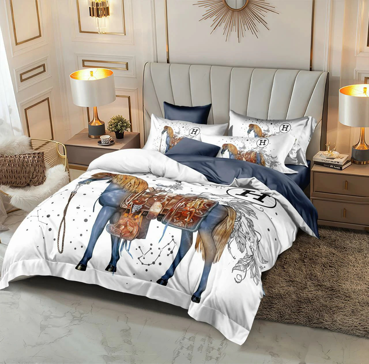 Master Quality 6-Piece King Size Comforter Set – Deep Ocean