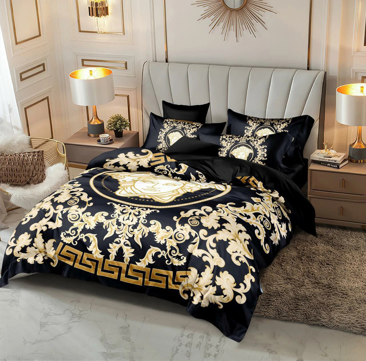Master Quality 6-Piece King Size Comforter Set – Monochrome Pattern