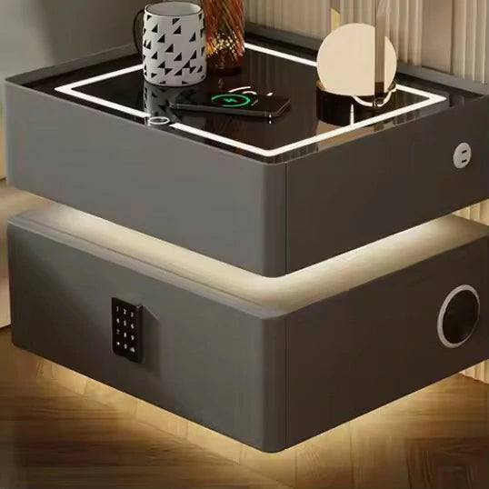Smart Bedside Table with Wireless Charging, Bluetooth Speaker & Digital Lock Drawer