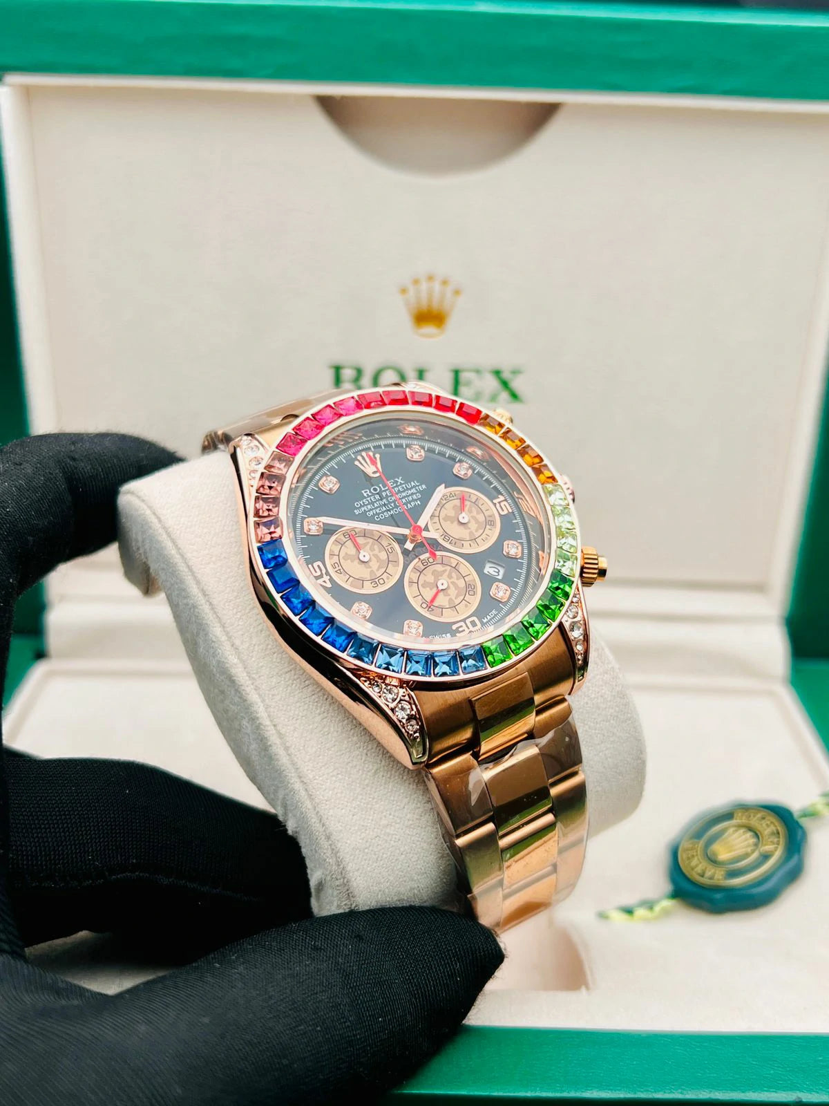 Men’s Luxury Rolex Daytona Inspired – Master Quality Rainbow Chronograph Watch