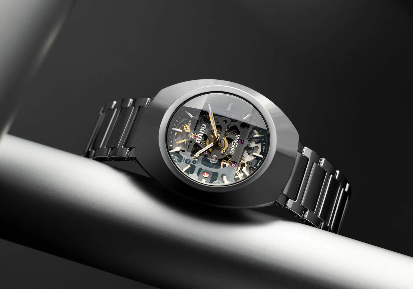 Men’s Luxury Skeleton Watch – Rado Diastar Inspired Automatic Stainless Steel Design