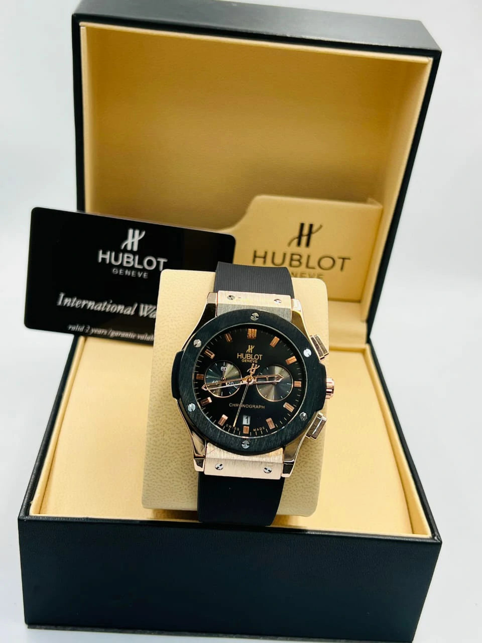 Men's Luxury Automatic Watch – Hublot-Inspired Design with Elegant Gift Box