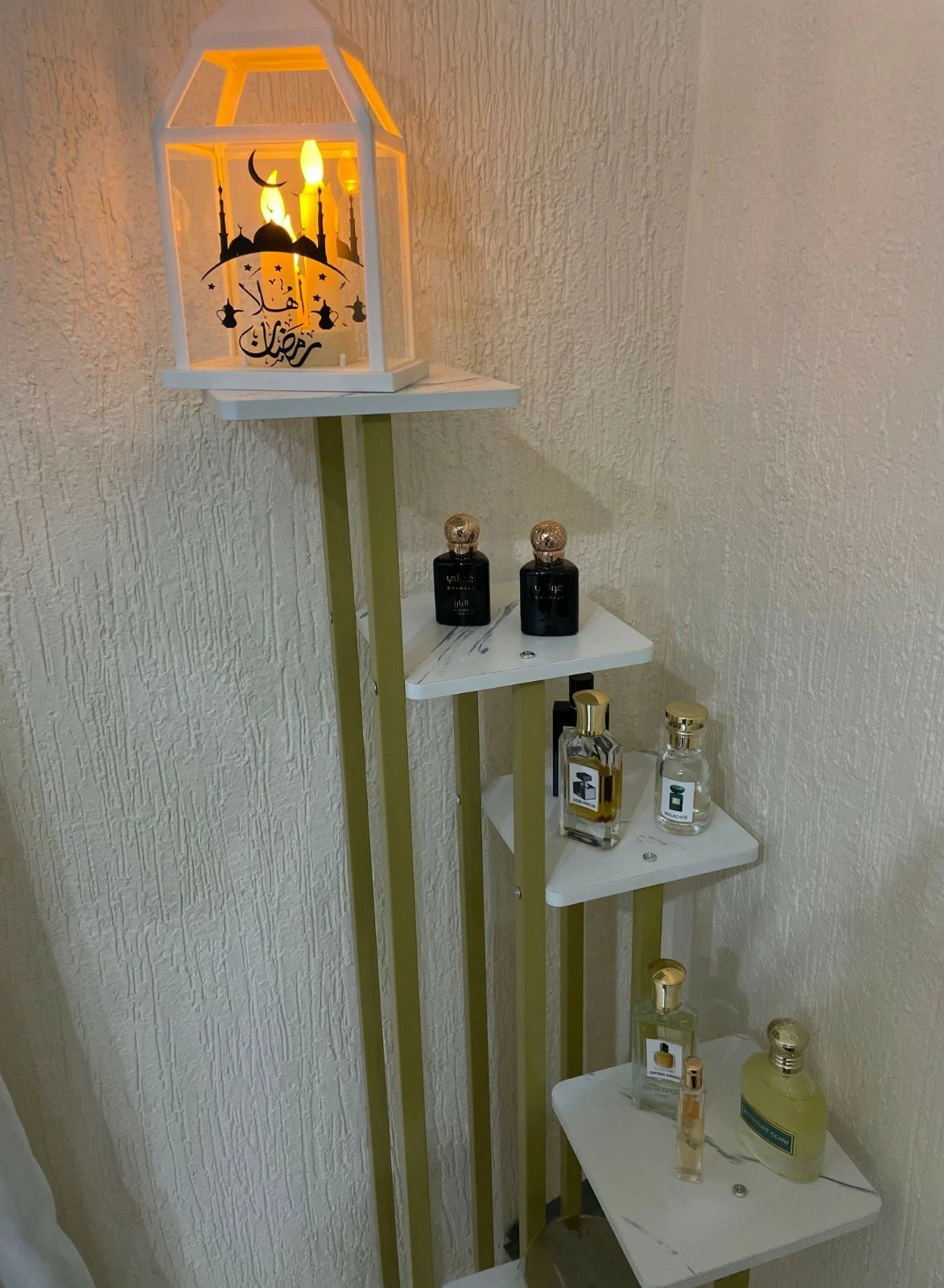 Luxury Multi-Tier Indoor Plant Stand – Gold & White Modern Display Rack