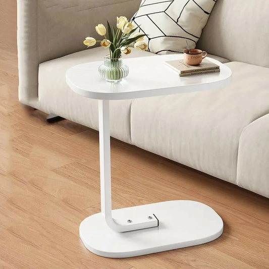 Multi-Purpose Sofa Side Table – Wood Finish with White Frame