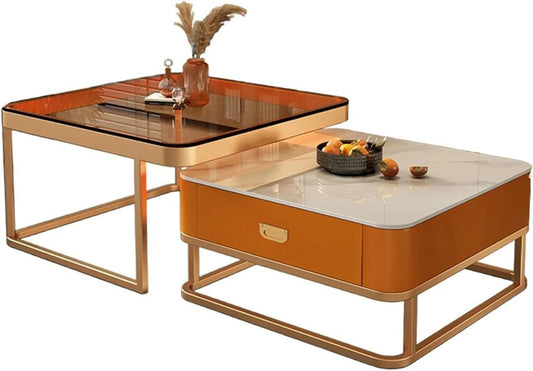 Modern 2-Piece Center Table Set – Elegant Dual-Tone Design