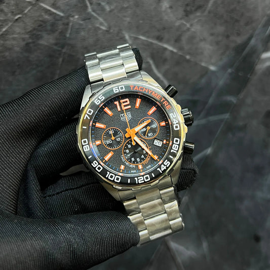 Chronograph Men’s Watch – Inspired by TAG Heuer, Stainless Steel Bracelet