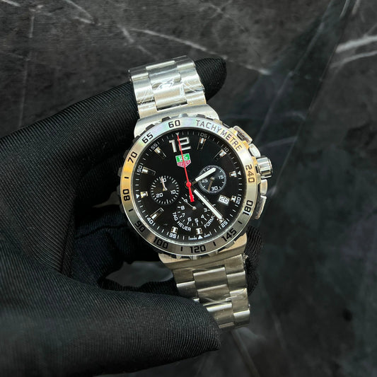 Chronograph Men’s Watch – Inspired by TAG Heuer, Stainless Steel Bracelet