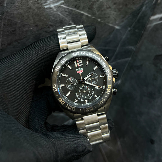 Chronograph Men’s Watch – Inspired by TAG Heuer, Stainless Steel Bracelet