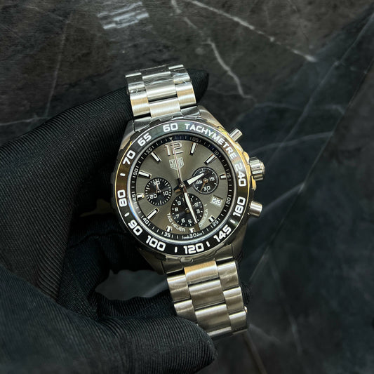 Chronograph Men’s Watch – Inspired by TAG Heuer, Stainless Steel Bracelet
