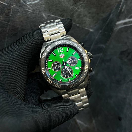 Chronograph Men’s Watch – Inspired by TAG Heuer, Stainless Steel Bracelet