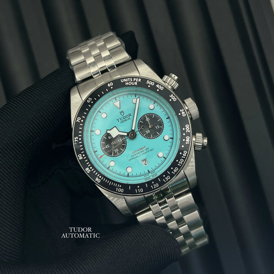 Men's Luxury Automatic Chronograph Watch – Inspired by Tudor, Stainless Steel Bracelet