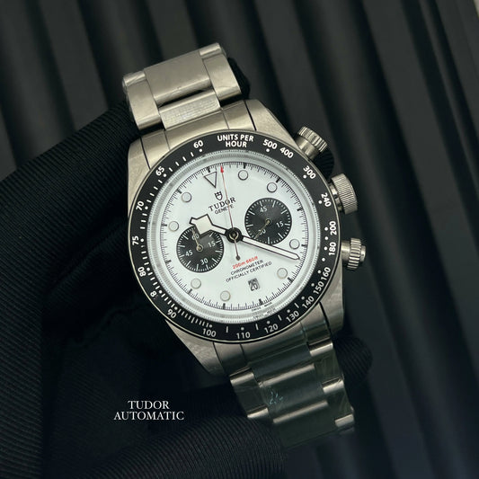 Men's Luxury Automatic Chronograph Watch – Inspired by Tudor, Stainless Steel Bracelet