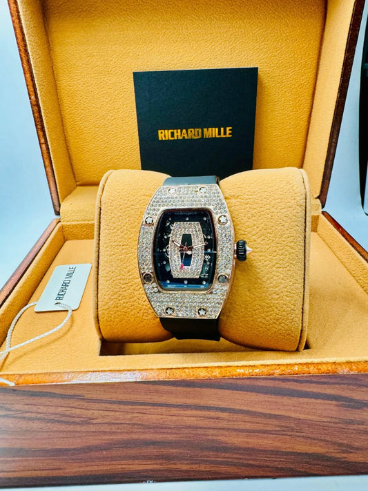 Women’s Luxury Watch – Inspired by Richard Mille, Diamond-Studded Bezel