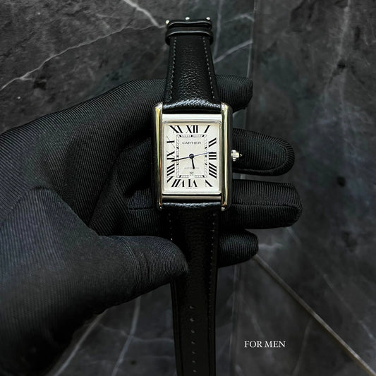 Classic Leather Strap Watch for Men | Inspired by Cartier Tank