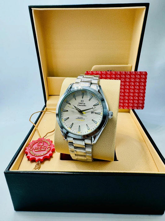 Omega Inspired Men's Luxury Watch – Elegant Stainless Steel Design