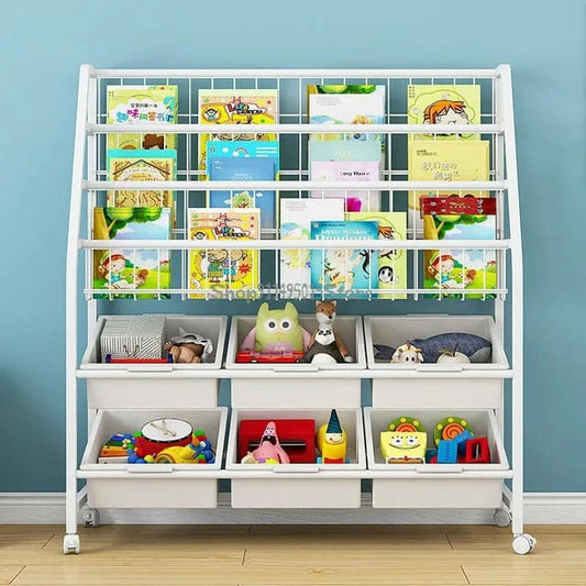 Kids Books & Toys Organizer Shelf with Storage Bins