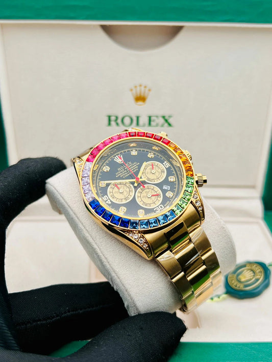 Men’s Luxury Rolex Daytona Inspired – Master Quality Rainbow Chronograph Watch