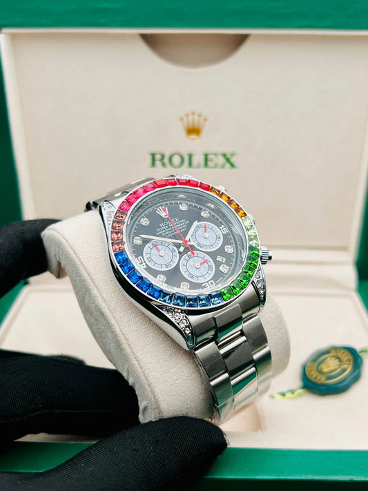 Men’s Luxury Rolex Daytona Inspired – Master Quality Rainbow Chronograph Watch