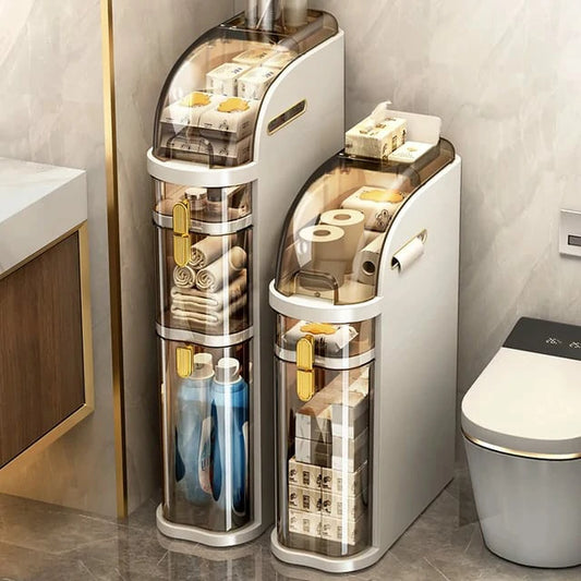 Slim 4-Layer Multipurpose Storage Cabinet – 1 Piece – with Side Tissue Holder